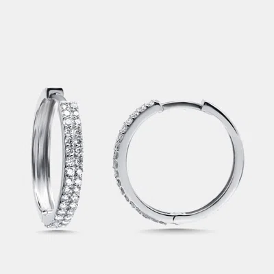 Pre-owned The Diamond Edit 0.60 Cts Round Lab Grown Diamonds 18k White Gold Earrings