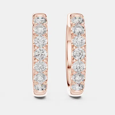 Pre-owned The Diamond Edit 0.70 Cts Round Cut 18k Rose Gold Lab Grown Diamond Hoop Earrings