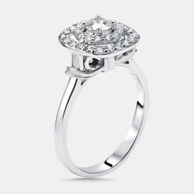 Pre-owned The Diamond Edit 0.74 Cts Round Lab Grown Diamond 14k White Gold Ring Size 55