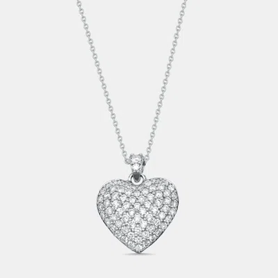 Pre-owned The Diamond Edit 0.79 Cts Round Lab Grown Diamond 14k White Gold Pendant