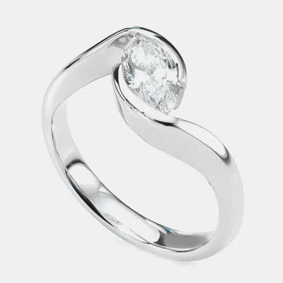 Pre-owned The Diamond Edit 1 Carat Marquise Lab Grown Diamond 14k White Gold Wedding Ring Eu 52