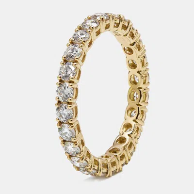 Pre-owned The Diamond Edit 1 Cts Round Lab Grown Diamond 18k Yellow Gold Ring Size 51