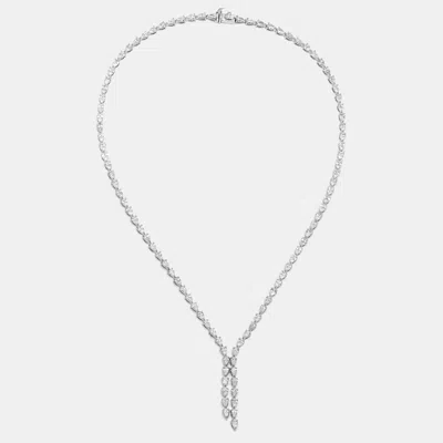 Pre-owned The Diamond Edit 10 Cts Pear Lab Grown Diamond 18k White Gold Necklace