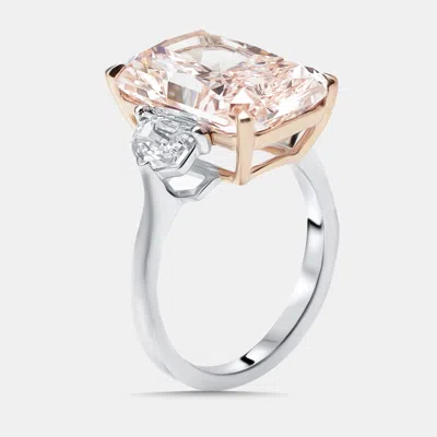 Pre-owned The Diamond Edit 10 Cts Radiant Cadillac Lab Grown Diamonds 18k Two Tone Gold Ring Size 53