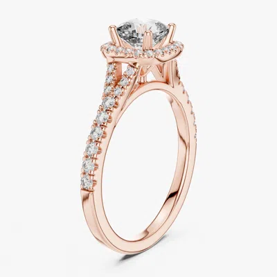 Pre-owned The Diamond Edit 1.00 Cts Round 18k Rose Gold Lab Grown Diamond Ring Size 53