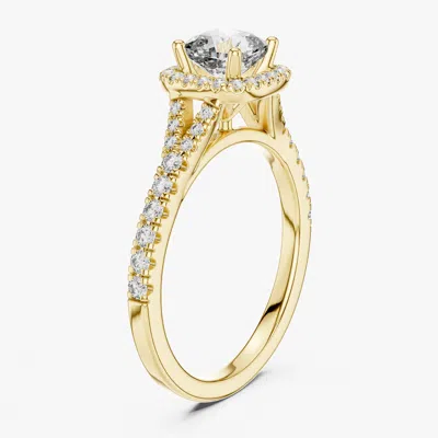 Pre-owned The Diamond Edit 1.00 Cts Round 18k Yellow Gold Lab Grown Diamond Ring Size 53