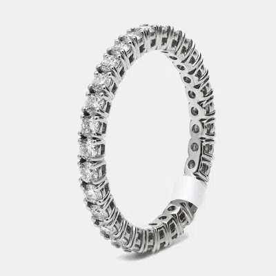 Pre-owned The Diamond Edit 1.00 Cts Round Brilliant Lab Grown Diamond 18k White Gold Eternity Band Ring Size 53