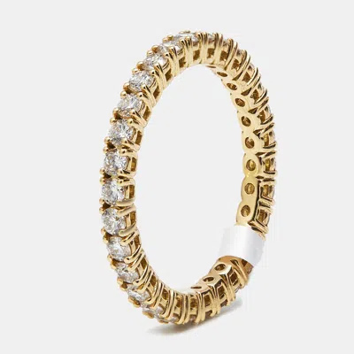 Pre-owned The Diamond Edit 1.00 Cts Round Brilliant Lab Grown Diamond 18k Yellow Gold Eternity Band Ring Size 53