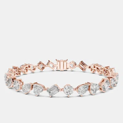 Pre-owned The Diamond Edit 10.00 Cts Mixed Fancy Cut 18k Rose Gold Lab Grown Diamond Bracelet