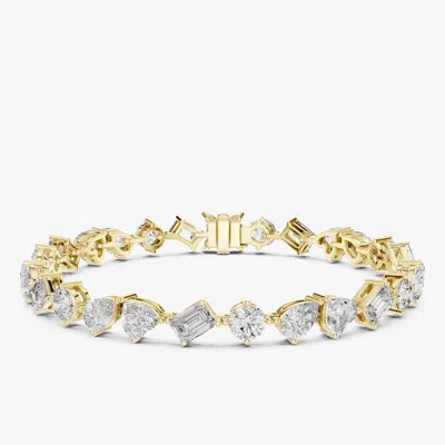 Pre-owned The Diamond Edit 10.00 Cts Mixed Fancy Cut 18k Yellow Gold Lab Grown Diamond Bracelet