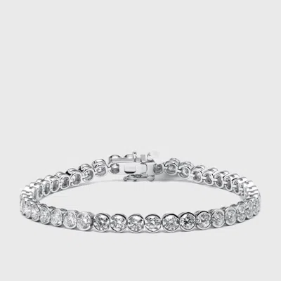 Pre-owned The Diamond Edit 10.5 Cts Round Lab Grown Diamond 18k White Gold Bracelet