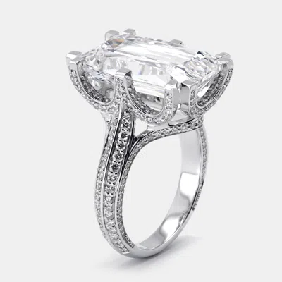 Pre-owned The Diamond Edit 11 Cts Crisscross Cut Round Lab Grown Diamonds 18k White Gold Ring Size 53