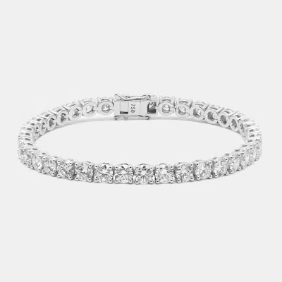 Pre-owned The Diamond Edit 11 Cts Round Brilliant Cut 18k White Gold Lab Grown Diamonds Tennis Bracelet
