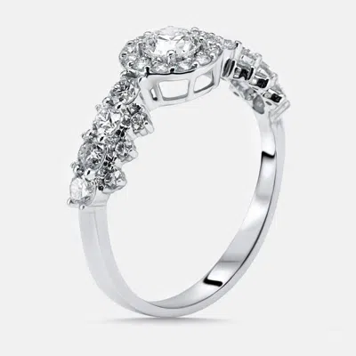 Pre-owned The Diamond Edit 1.13 Cts Round Lab Grown Diamond 14k White Gold Ring Size 54