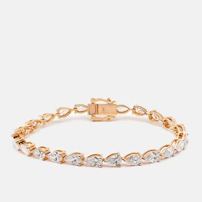 Pre-owned The Diamond Edit 11.5 Cts Pear Lab Grown Diamonds 18k Yellow Gold Bracelet