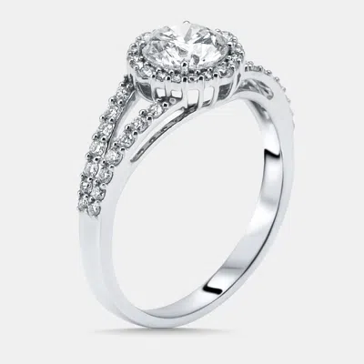 Pre-owned The Diamond Edit 1.23 Cts Round Lab Grown Diamond 14k White Gold Ring Size 55