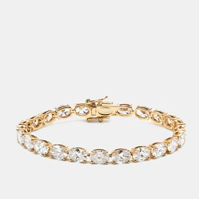 Pre-owned The Diamond Edit 12.5 Cts Oval Lab Grown Diamonds 18k Yellow Gold Bracelet