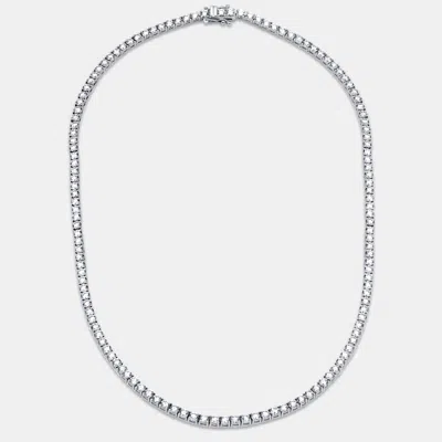 Pre-owned The Diamond Edit 13 Cts Round Lab Grown Diamonds Sterling Silver 925 Necklace