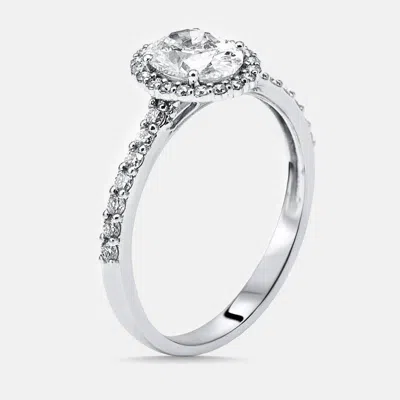 Pre-owned The Diamond Edit 1.33 Cts Oval Lab Grown Diamond 14k White Gold Ring Size 55