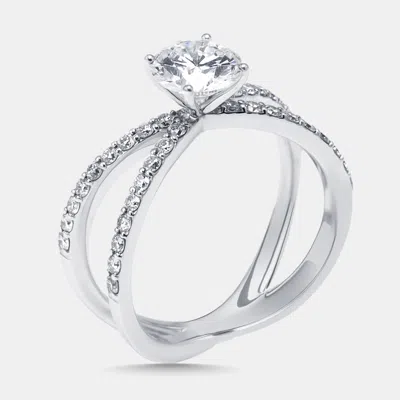 Pre-owned The Diamond Edit 1.4 Cts Round Lab Grown Diamonds 18k White Gold Ring Size 55