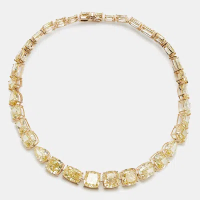 Pre-owned The Diamond Edit 142 Cts Cushion Pear Lab Grown Diamonds 18k Rose Gold Necklace