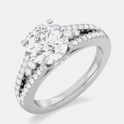 Pre-owned The Diamond Edit 14k White Gold Lab Grown Diamond Wedding Ring 2.20 Carat Round Eu 50.5