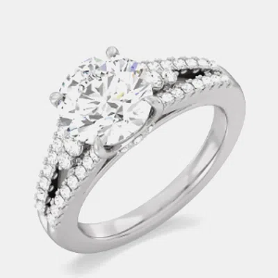 Pre-owned The Diamond Edit 14k White Gold Lab Grown Diamond Wedding Ring 2.20 Carat Round Eu 50.5
