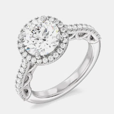 Pre-owned The Diamond Edit 14k White Gold Ring Lab Grown Round Cut 1.75 Carat Diamond Igi Black Friday Eu 52