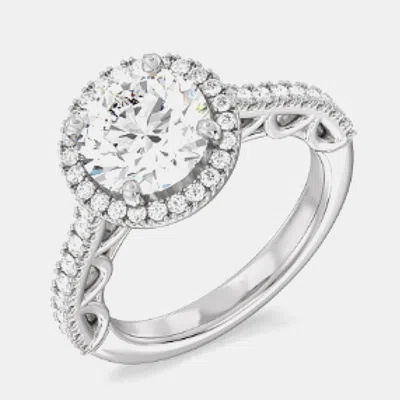 Pre-owned The Diamond Edit 14k White Gold Ring Lab Grown Round Cut 1.75 Carat Diamond Igi Black Friday Eu 52