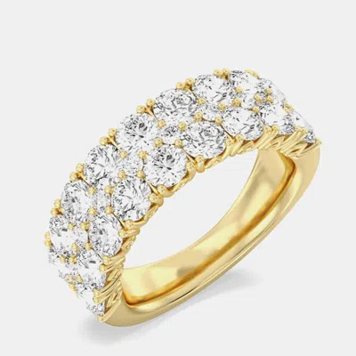 Pre-owned The Diamond Edit 14k Yellow Gold Engagement Band Lab Grown Round Cut Diamond 3 Carat Band 3.4 Mm