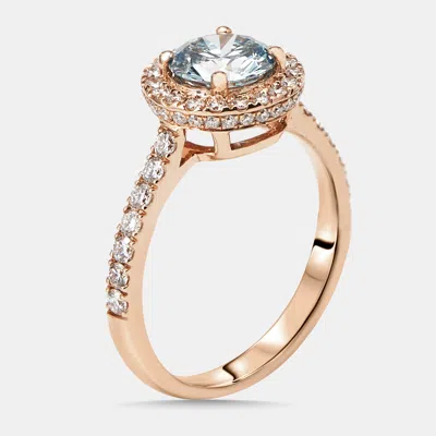 Pre-owned The Diamond Edit 1.5 Cts Round Lab Grown Diamonds 18k Rose Gold Ring Size 53