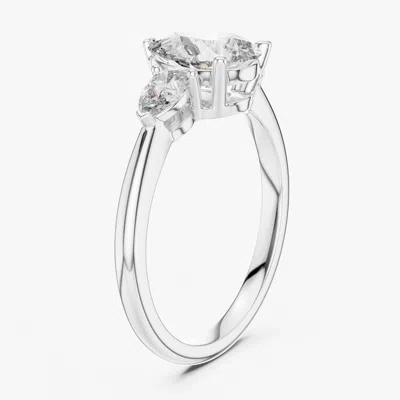 Pre-owned The Diamond Edit 1.50 Ct Pear Cut 18k White Gold Lab Grown Diamond Ring Size 53