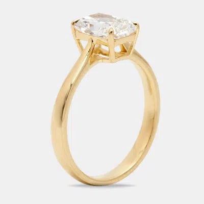 Pre-owned The Diamond Edit 1.50 Cts Radiant Brilliant Cut 18k Yellow Gold Ring Size 51