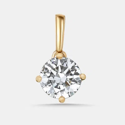 Pre-owned The Diamond Edit 1.50 Cts Round Lab Grown Diamonds 18k Yellow Gold Pendant