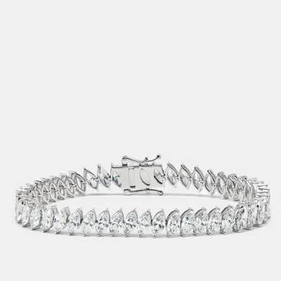 Pre-owned The Diamond Edit 15.31 Cts Marquise Brilliant Cut Lab Grown Diamonds 18k White Gold Tennis Bracelet