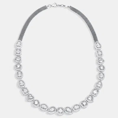 Pre-owned The Diamond Edit 16 Cts Lab Grown Diamond 18k White Gold Necklace