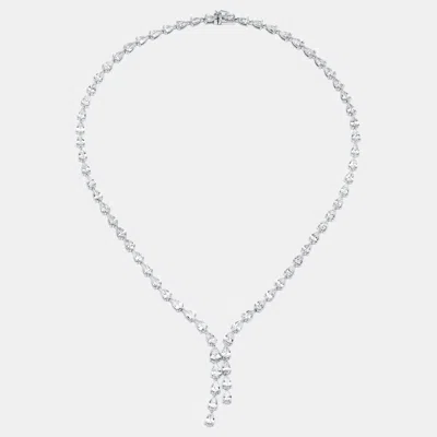 Pre-owned The Diamond Edit 16.5 Cts Pear Lab Grown Diamond 18k White Gold Necklace