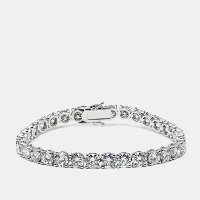Pre-owned The Diamond Edit 17.4 Cts Round Lab Grown Diamonds 14k White Gold Bracelet