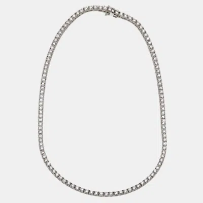 Pre-owned The Diamond Edit 17.5 Cts Round Lab Grown Diamond 18k White Gold Necklace