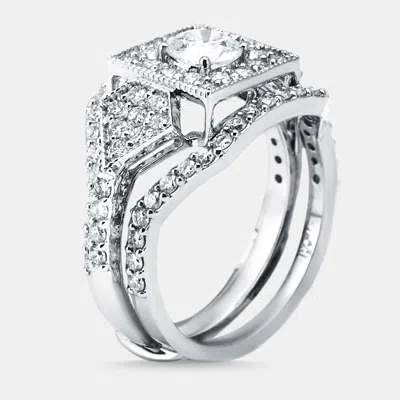 Pre-owned The Diamond Edit 1.87 Cts Round Lab Grown Diamond 14k White Gold Ring Size 54