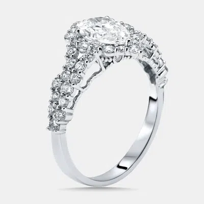 Pre-owned The Diamond Edit 1.88 Cts Pear Lab Grown Diamond 14k White Gold Ring Size 55