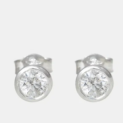 Pre-owned The Diamond Edit 18k White Gold 0.4 Ct Diamond Earrings