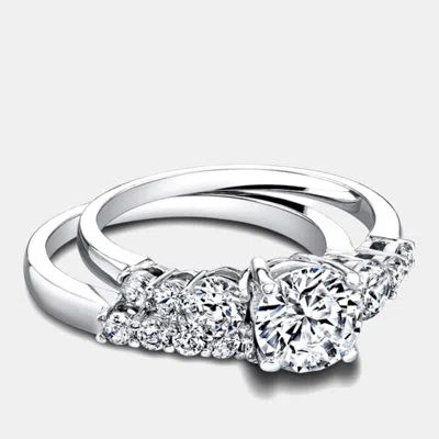 Pre-owned The Diamond Edit 1.9 Cts Round Lab Grown Diamond 18k White Gold Ring Set Size 7