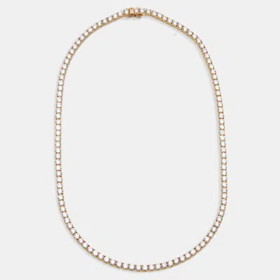 Pre-owned The Diamond Edit 19 Cts Round Lab Grown Diamond 18k Yellow Gold Necklace