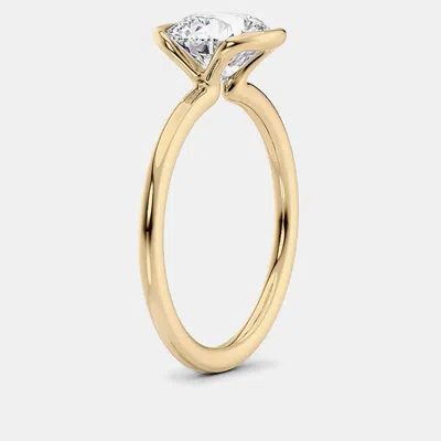 Pre-owned The Diamond Edit 2 Cts Lab Grown Emerald Diamond 14k Yellow Gold Engagement Ring Size 52