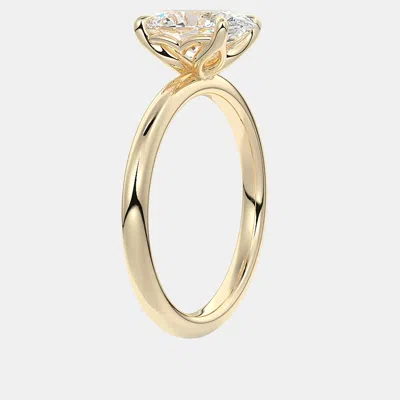 Pre-owned The Diamond Edit 2 Cts Oval Lab Grown Diamond 14k Yellow Gold Wedding Ring Size 52