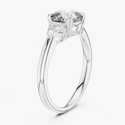 Pre-owned The Diamond Edit 2.00 Cts Cushion & Triangle Cut 18k White Gold Lab Grown Diamond Ring Size 53