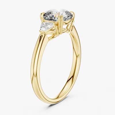 Pre-owned The Diamond Edit 2.00 Cts Cushion & Triangle Cut 18k Yellow Gold Lab Grown Diamond Ring Size 53