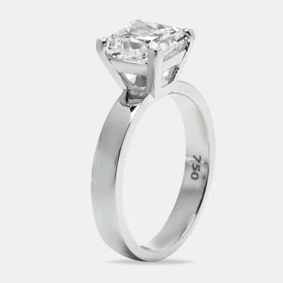 Pre-owned The Diamond Edit 2.00 Cts Princess Cut Lab Grown Diamond 18k White Gold Ring Size 51
