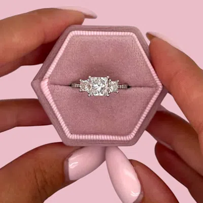 Pre-owned The Diamond Edit 2.00 Cts Princess Cut Lab Grown Diamond 18k White Gold Ring Size 6